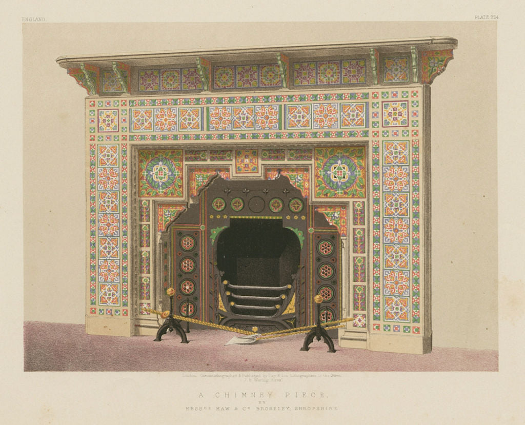 INTERNATIONAL EXHIBITION. Chimney piece. Maw & Co Broseley, Shropshire 1862